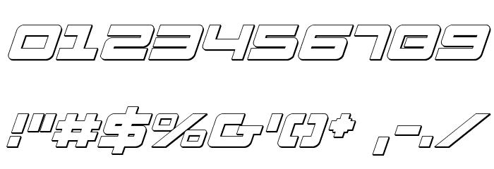Pulse Rifle 3D Italic Font OTHER CHARS