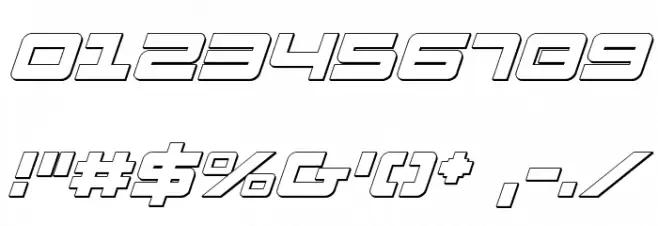 Pulse Rifle 3D Italic Font OTHER CHARS