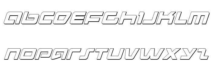 Pulse Rifle 3D Italic Font LOWERCASE