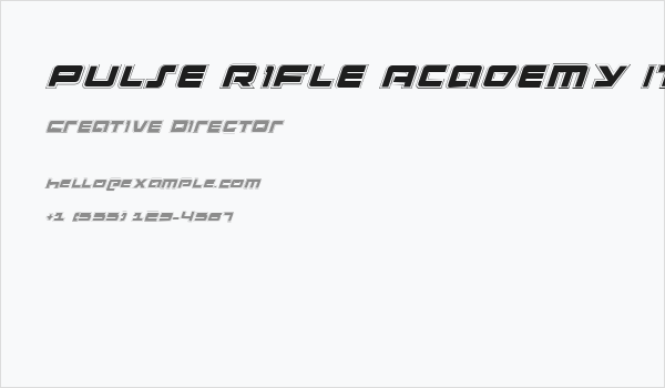 Pulse Rifle Academy Italic Business Card