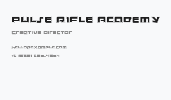 Pulse Rifle Academy Business Card