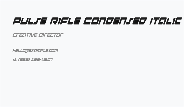 Pulse Rifle Condensed Italic Business Card
