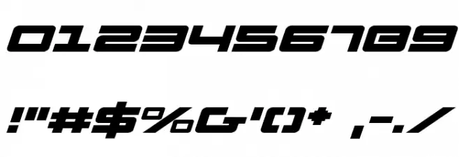 Pulse Rifle Expanded Italic フォント その他の文字