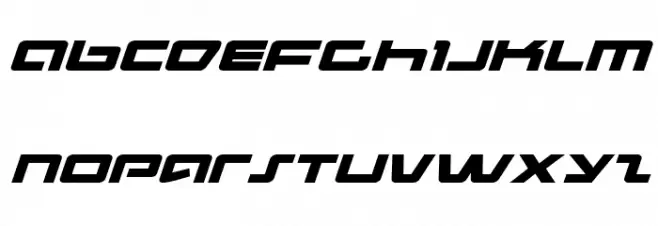 Pulse Rifle Expanded Italic Schriftart Kleinbuchstaben