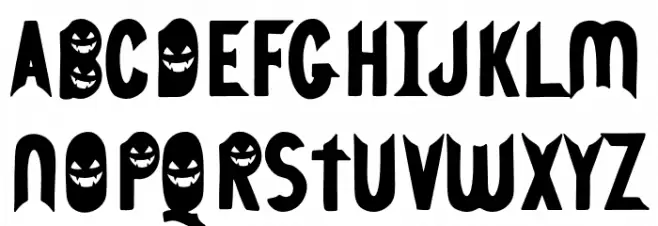 Pumpkin Face Display - Personal Use Schriftart Groß