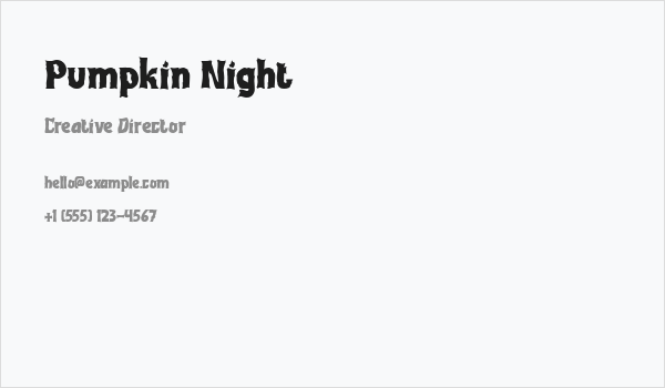 Pumpkin Night Business Card