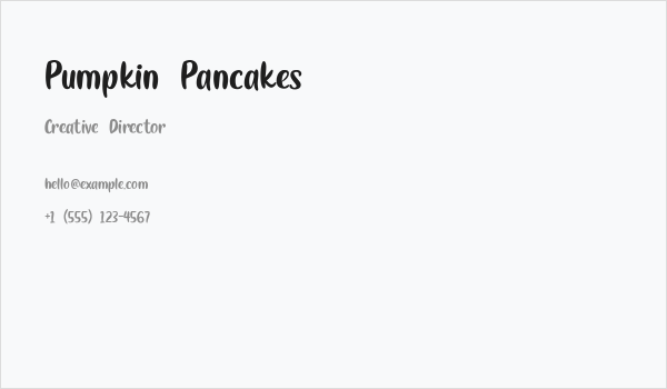 Pumpkin Pancakes Business Card