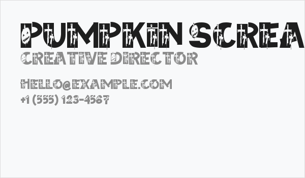 Pumpkin Scream Business Card