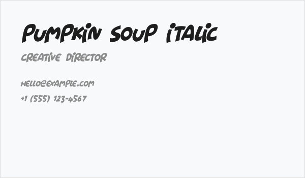 Pumpkin Soup Italic Business Card