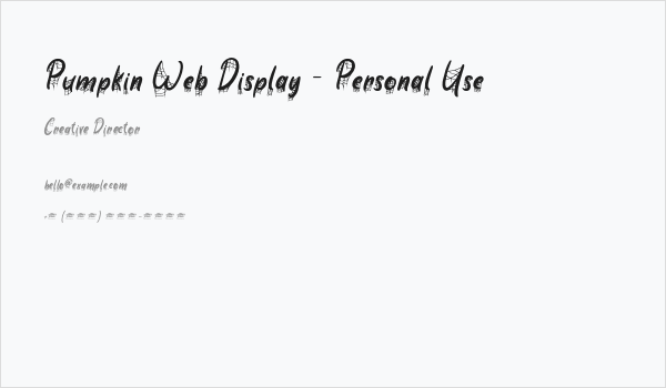 Pumpkin Web Display - Personal Use Business Card