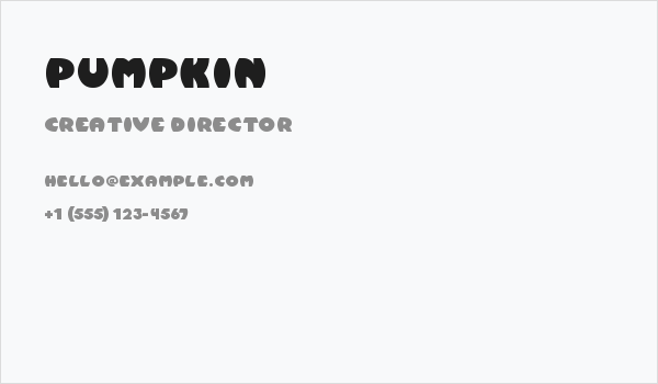 Pumpkin Business Card