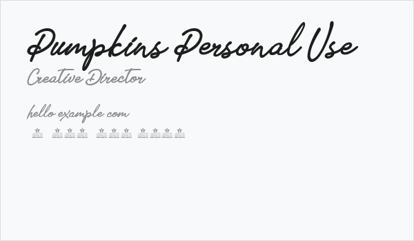 Pumpkins Personal Use  Business Card