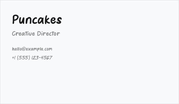 Puncakes Business Card