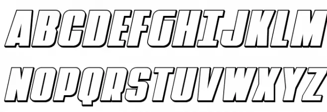 Punch 3D Italic Schriftart Groß