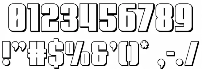Punch 3D Font OTHER CHARS