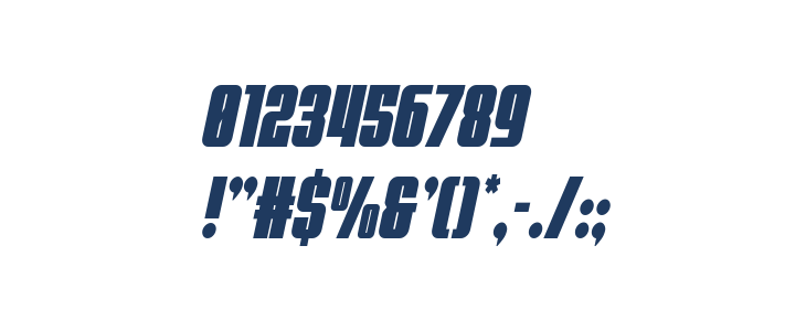 Punch Condensed Italic Other Characters