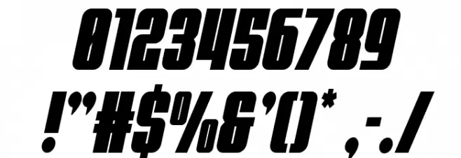 Punch Condensed Italic Font OTHER CHARS