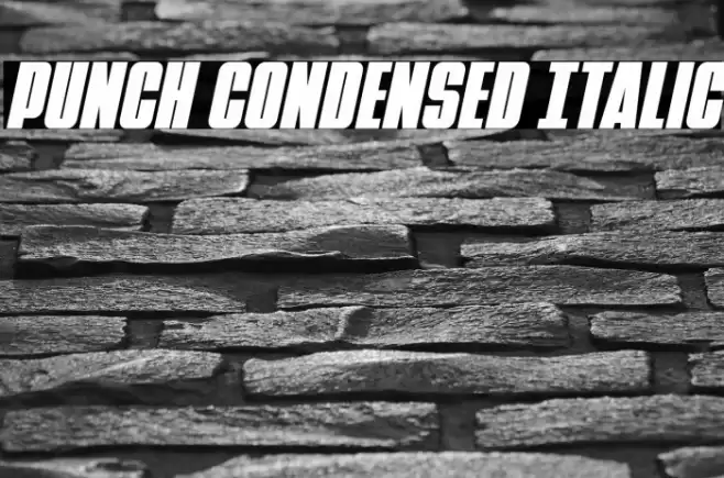Punch Condensed Italic Font examples