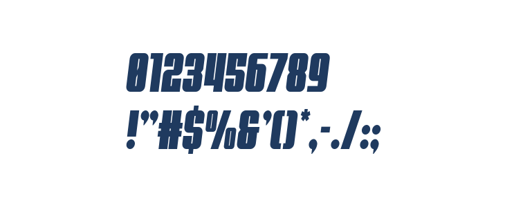 Punch Condensed Semi-Italic Other Characters