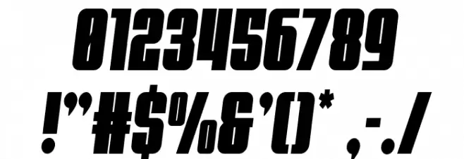 Punch Condensed Semi-Italic Font OTHER CHARS