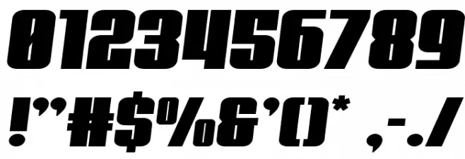 Punch Expanded Semi-Italic Font OTHER CHARS