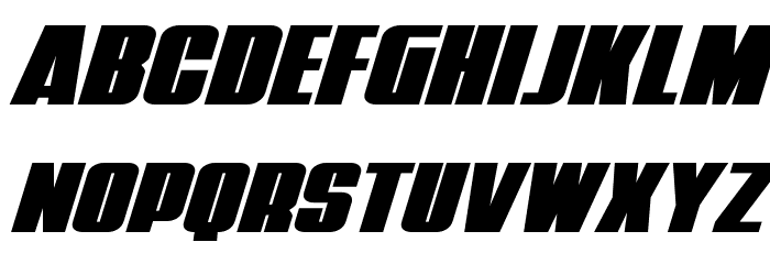 Punch Expanded Super-Italic Font LOWERCASE