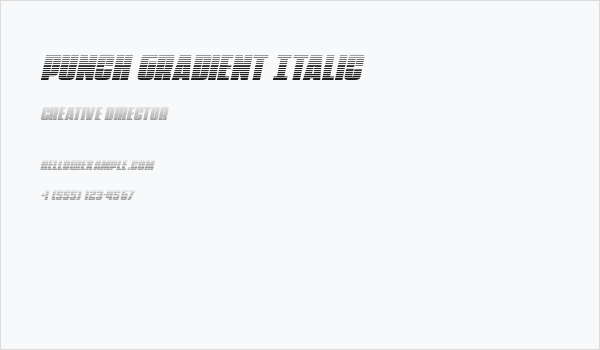 Punch Gradient Italic Business Card