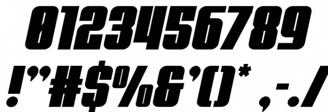 Punch Italic Font OTHER CHARS