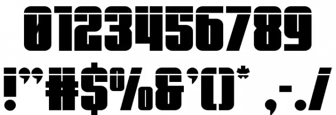 Punch Laser Font OTHER CHARS