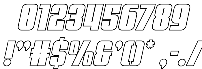 Punch Outline Italic Font OTHER CHARS