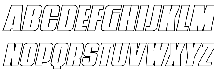Punch Outline Italic Font LOWERCASE