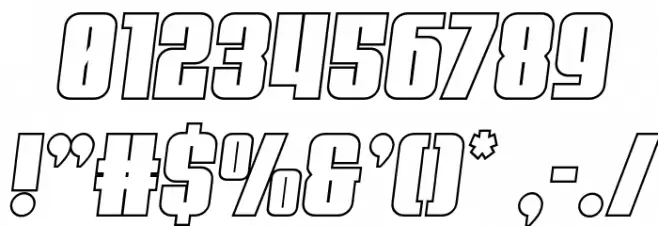 Punch Outline Semi-Italic Font OTHER CHARS