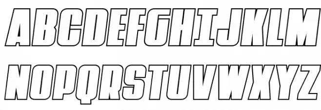 Punch Outline Semi-Italic 字体 大写