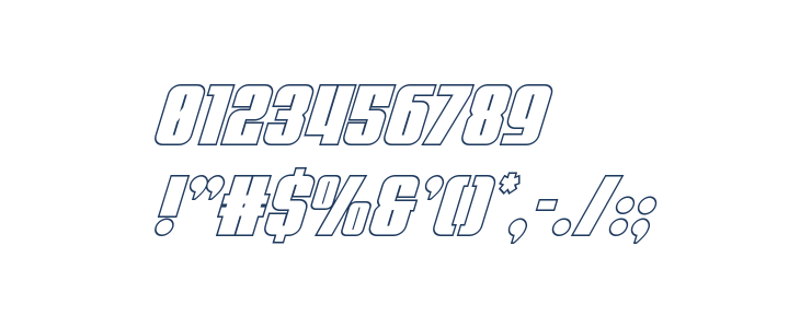 Punch Outline Super-Italic Other Characters