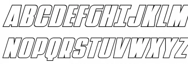 Punch Outline Super-Italic Schriftart Groß