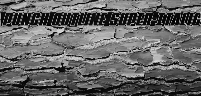 Punch Outline Super-Italic Font examples
