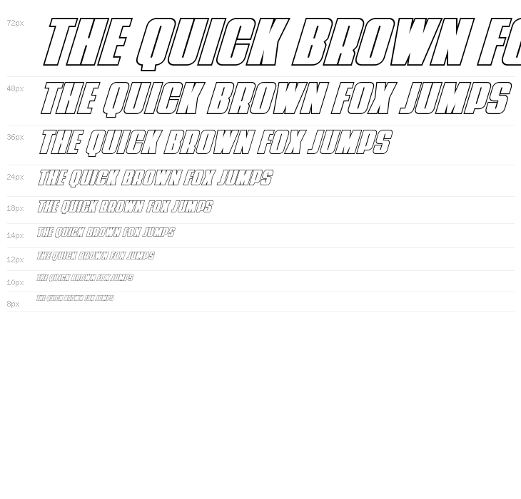 Punch Outline Super-Italic Waterfall