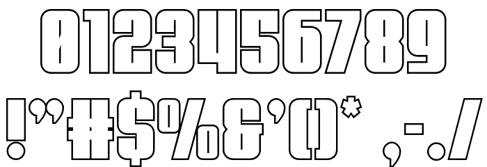 Punch Outline Font OTHER CHARS