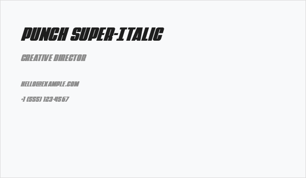 Punch Super-Italic Business Card