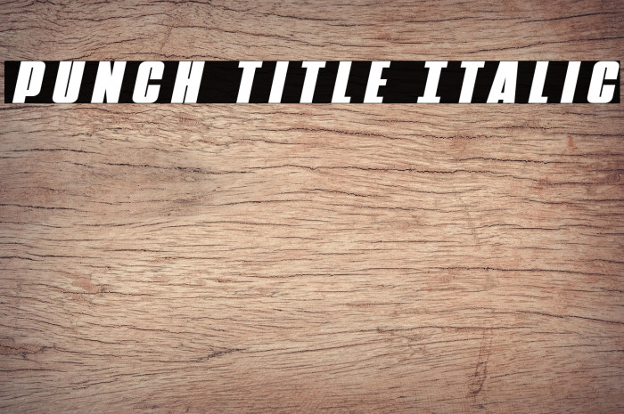 Punch Title Italic Example 3