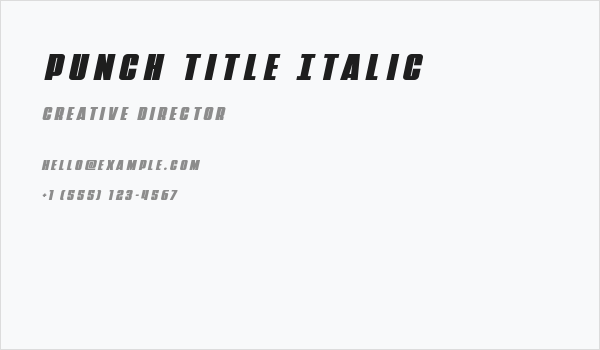 Punch Title Italic Business Card