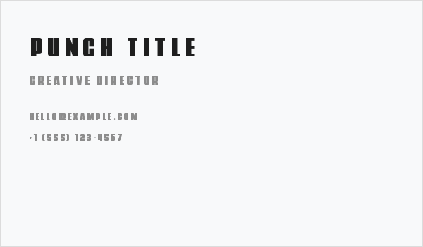 Punch Title Business Card