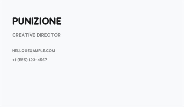 Punizione Business Card
