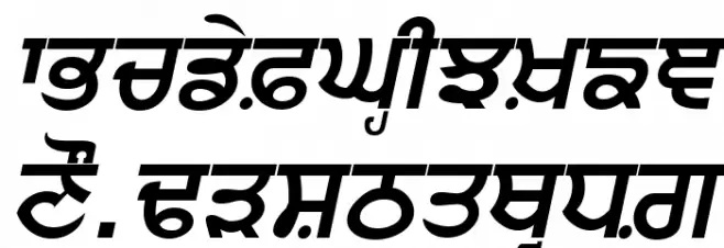 Punjabi  Bold Italic フォント 大文字