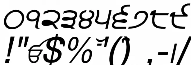 Punjabi  Italic Font OTHER CHARS