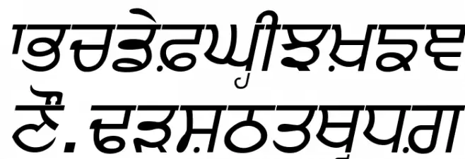 Punjabi Italic 字体 大写