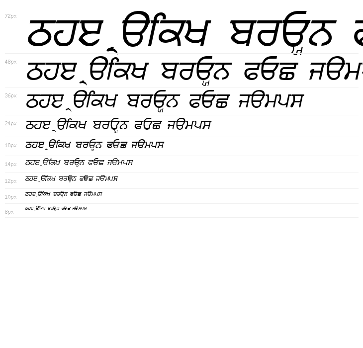 Punjabi  Italic Waterfall
