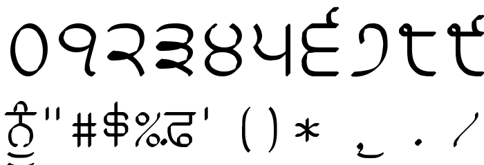 Punjabi Typewriter Engraved Font OTHER CHARS