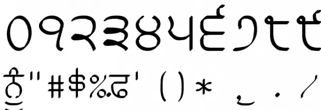 Punjabi Typewriter Engraved Font OTHER CHARS
