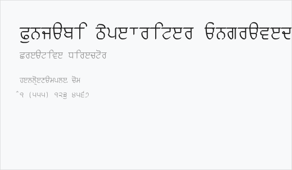 Punjabi Typewriter Engraved Business Card